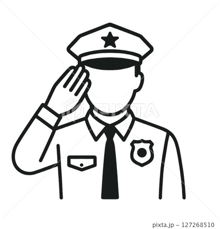 警察官の線画アイコン、シンプル、素材、背景なし、UI、資料 127268510