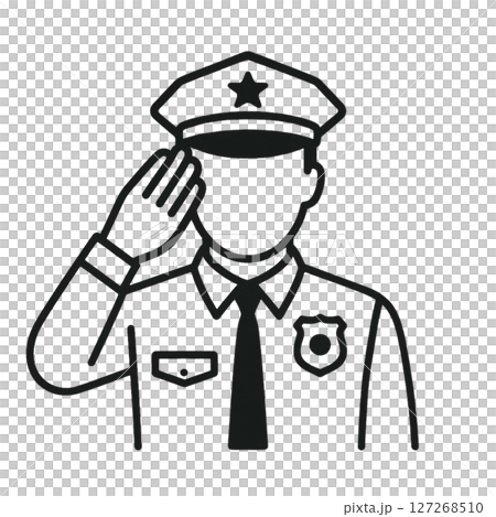 警察官の線画アイコン、シンプル、素材、背景なし、UI、資料 127268510