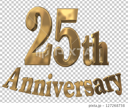 3DCG文字「25th Anniversary/25周年マークキラキラ」 127268738