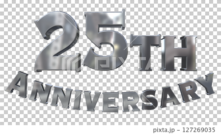 3DCG文字“25週年/25週年紀念馬克·斯帕克” 127269035
