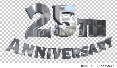 3DCG文字“25週年/25週年紀念馬克·斯帕克” 127269037