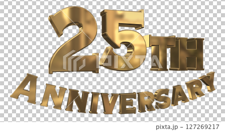 3DCG文字“25週年/25週年紀念馬克·斯帕克” 127269217