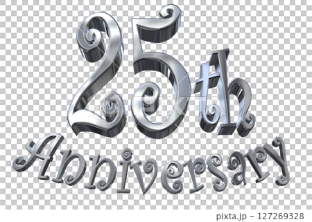 3DCG文字“25週年/25週年紀念馬克·斯帕克” 127269328