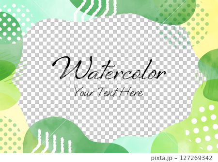 水彩のおしゃれなベクターフレーム(緑系・新緑・夏イメージ) 水彩のおしゃれなベクターフレーム(緑系・新緑・夏イメージ) 127269342