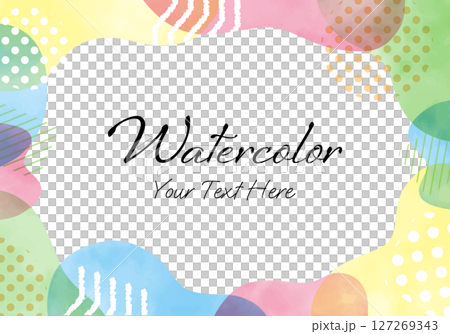 Colorful watercolor stylish vector frame 127269343