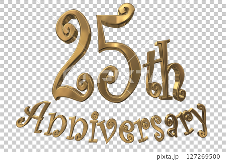 3DCG文字“25週年/25週年紀念馬克·斯帕克” 127269500