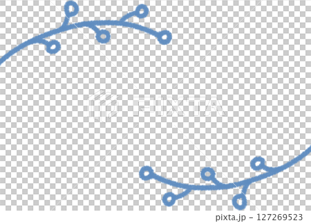 青色のデフォルメされた植物のシンプルなフレーム 127269523
