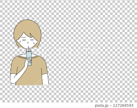 一位女士補水以防中暑的插圖 127269593