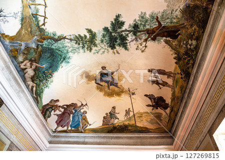 Mafra, Portugal - Apr 11, 2025: Interior of the Mafra National Palace at Mafra, Portugal. Mafra, Portugal - Apr 11, 2025: Interior of the Mafra National Palace at Mafra, Portugal. 127269815