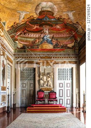 Mafra, Portugal - Apr 11, 2025: Interior of the Mafra National Palace at Mafra, Portugal. Mafra, Portugal - Apr 11, 2025: Interior of the Mafra National Palace at Mafra, Portugal. 127269824