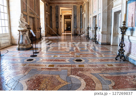 Mafra, Portugal - Apr 11, 2025: Interior of the Mafra National Palace at Mafra, Portugal. Mafra, Portugal - Apr 11, 2025: Interior of the Mafra National Palace at Mafra, Portugal. 127269837