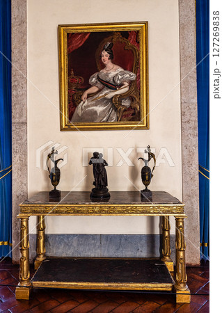 Mafra, Portugal - Apr 11, 2025: Interior of the Mafra National Palace at Mafra, Portugal. Mafra, Portugal - Apr 11, 2025: Interior of the Mafra National Palace at Mafra, Portugal. 127269838