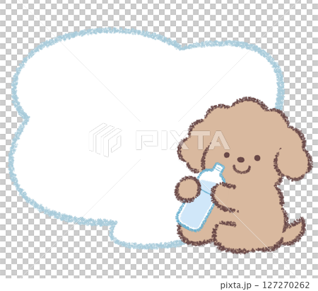 A toy poodle and a frame drinking water A toy poodle and a frame drinking water 127270262