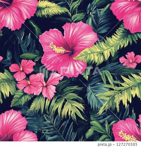 pattern with tropical flowers 127270385