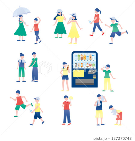 夏の人のイラストセット 127270748