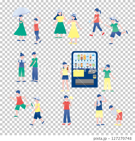 夏の人のイラストセット 127270748