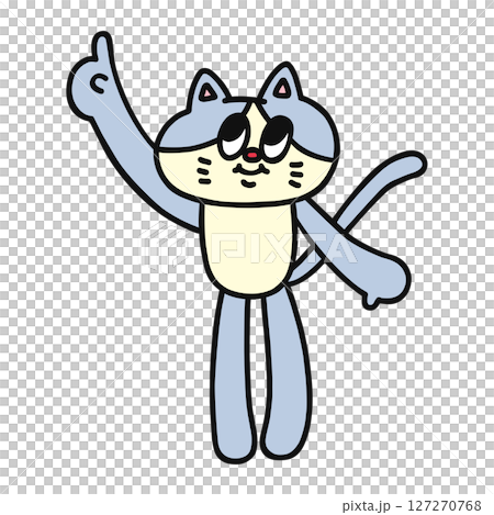 指さしするポップな猫 127270768