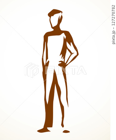 Vector drawing. Standing businessman sign Vector drawing. Standing businessman sign 127270782
