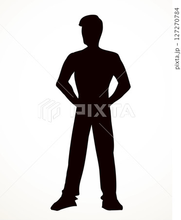Vector drawing. Standing businessman sign Vector drawing. Standing businessman sign 127270784