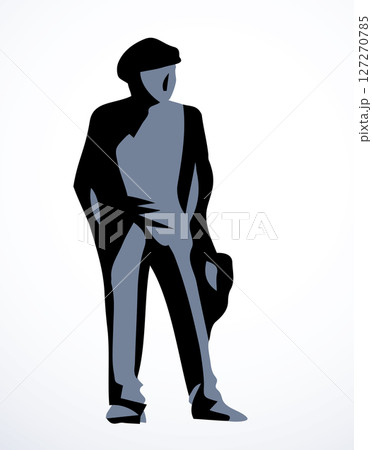Vector drawing. Standing businessman sign 127270785
