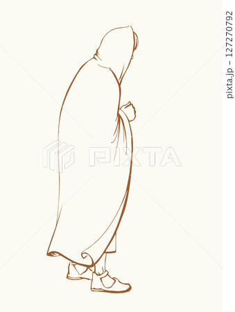 Vector drawing. Man in ancient clothes Vector drawing. Man in ancient clothes 127270792