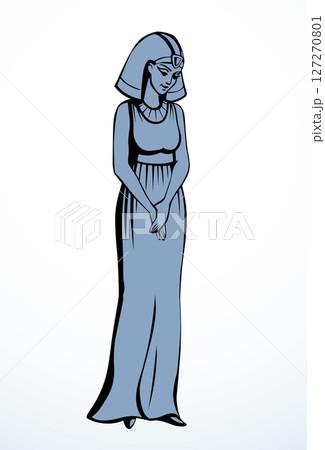 Vector drawing. Egyptian young woman 127270801