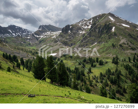 Picturesque sunny summer mountain plateau 127270899
