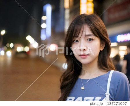 街を歩く女性 127271097