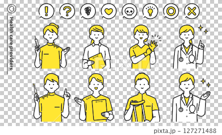 Medical worker avatar set 2c 127271488