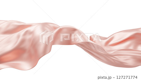 Luxury orange beige fabric on white background 3D render Luxury orange beige fabric on white background 3D render 127271774