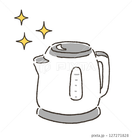 きれいな電気ケトルのイラスト 127271828