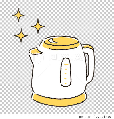 きれいな電気ケトルのイラスト 127271830