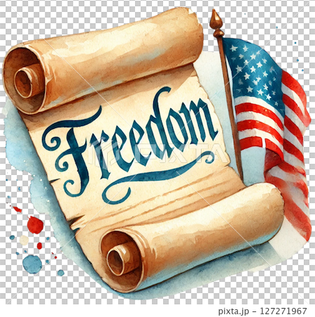 freedom scroll illustration 127271967