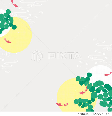 夏の和風背景（金魚）2025-10ベク 127273037