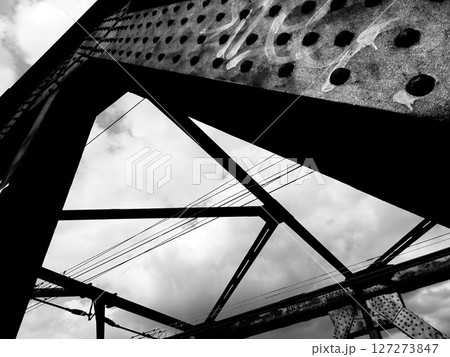 steel beam on the roof of the house steel beam on the roof of the house 127273847