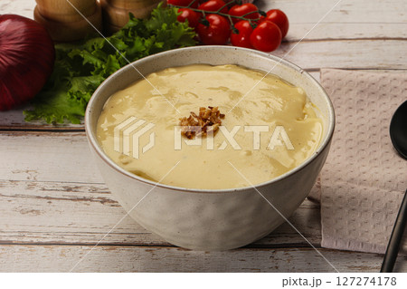 Gourmet cheese soup in the bowl Gourmet cheese soup in the bowl 127274178