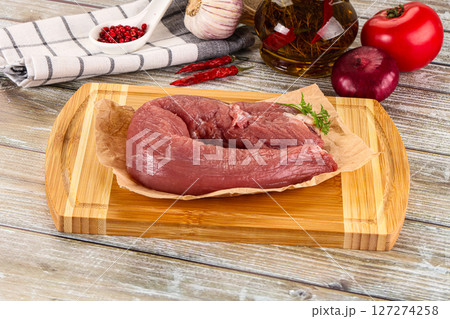 Raw pork tenderloin for cooking 127274258