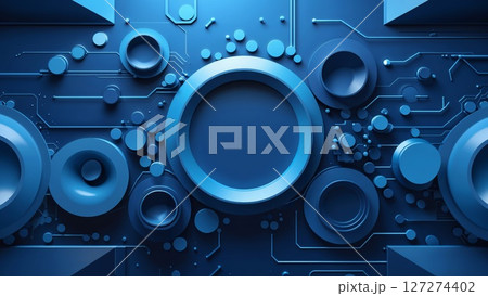 Abstract blue background with waves and bubbles elements Abstract blue background with waves and bubbles elements 127274402