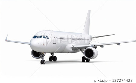 White airplane 3d model over white background 127274428