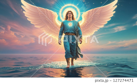 Archangel Michael fantasy art background, mighty warrior angel 127274471