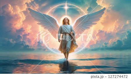 Archangel Michael fantasy art background, mighty warrior angel Archangel Michael fantasy art background, mighty warrior angel 127274472