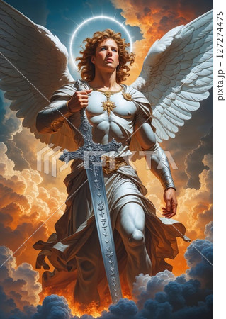 Archangel Michael fantasy art background, mighty warrior angel Archangel Michael fantasy art background, mighty warrior angel 127274475