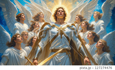 Archangel Michael fantasy art background, mighty warrior angel Archangel Michael fantasy art background, mighty warrior angel 127274476