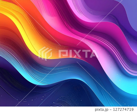 Abstract multicolor 3d gradient background with hi-tech elements and waves 127274719
