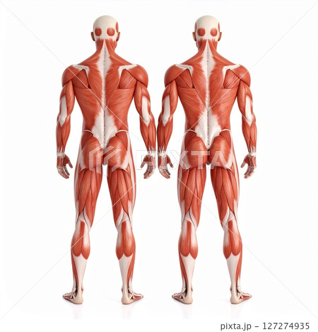 Male muscle tissue structure over white background 127274935
