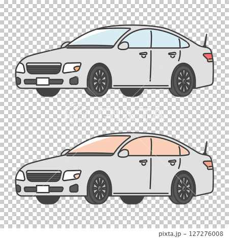 Stock Illustration: Undercover police car, Japanese police vehicle (full color & mono color SET) Stock Illustration: Undercover police car, Japanese police vehicle (full color & mono color SET) 127276008