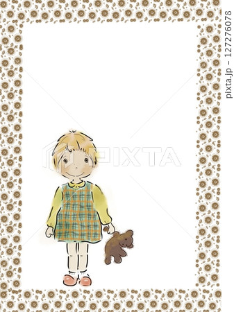 クマのぬいぐるみを持つ女の子 クマのぬいぐるみを持つ女の子 127276078