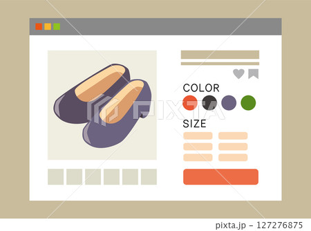 オンラインショップでの靴購入イメージイラスト 127276875