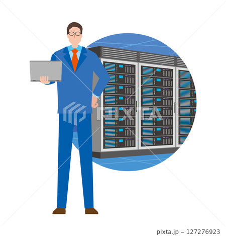 サーバーの保守管理担当の男性 サーバーの保守管理担当の男性 127276923