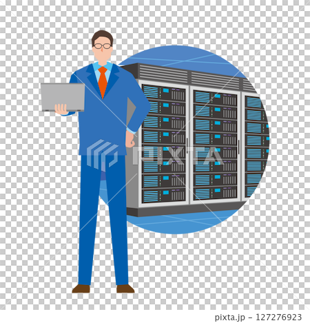 負責伺服器維護的男子 負責伺服器維護的男子 127276923